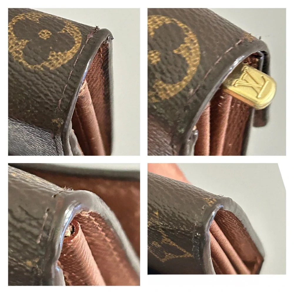 LOUIS VUITTON Coated Canvas Monogram Sarah Women’s Long Wallet Brown Authentic